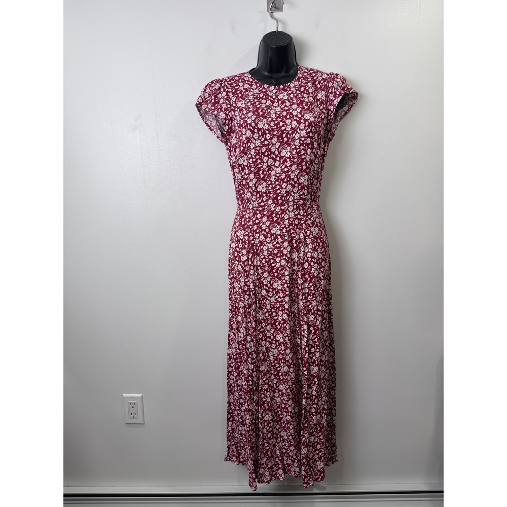 Reformation Gavin Midi Dress Floral Open Back Size 4